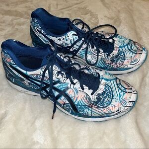 ASICS Gel Kayano 23 NYC blue splatter multicolored tennis Shoes, Dynamic Duomax